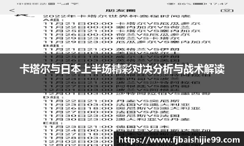 卡塔尔与日本上半场精彩对决分析与战术解读